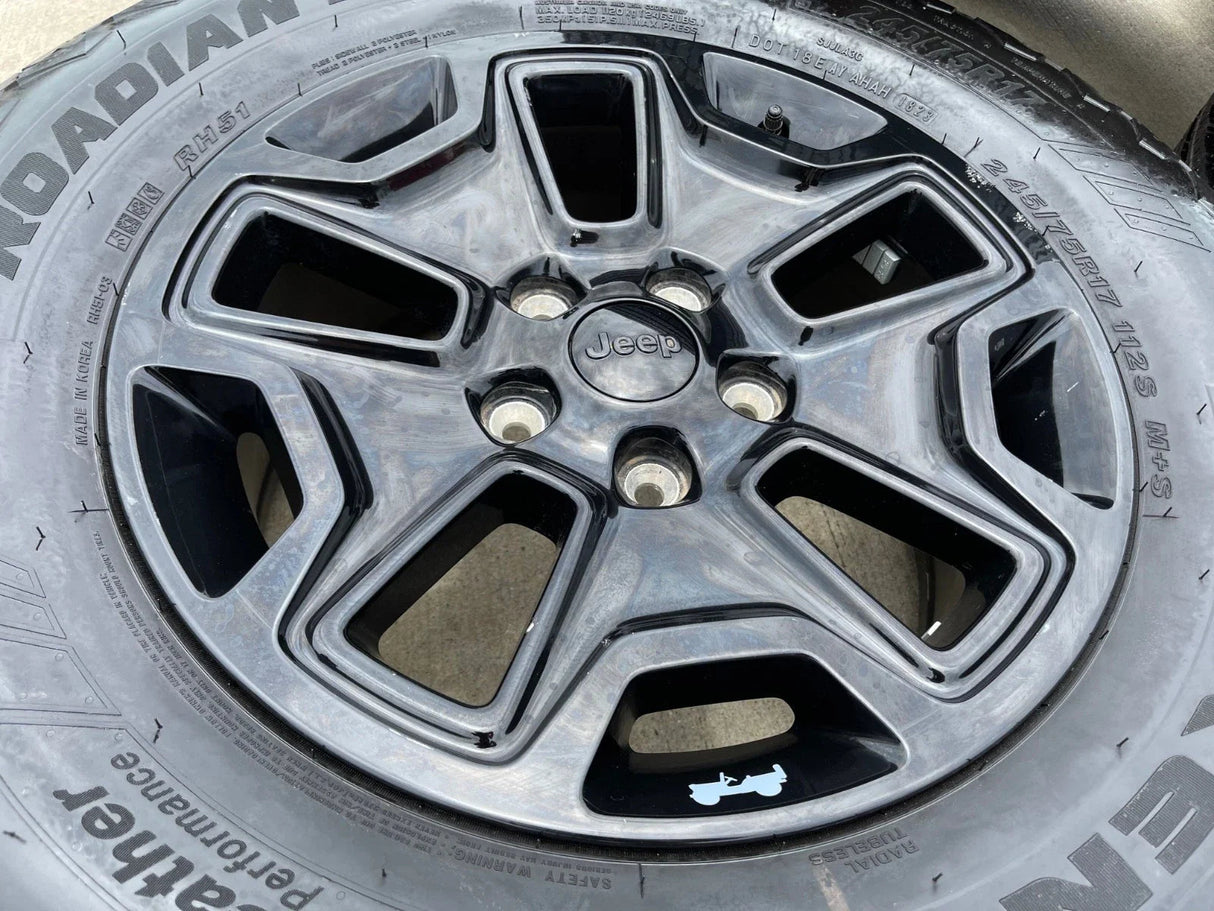 17" Jeep Wrangler Gladiator OEM wheels rims 9118 black tires NEW Texas Truck Tire