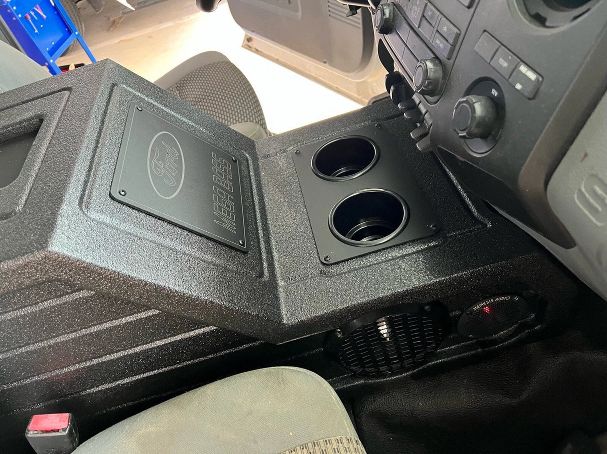 Center Console Enclosure Box Ford F-250 2008-2016 Ported 12" Mega Bass