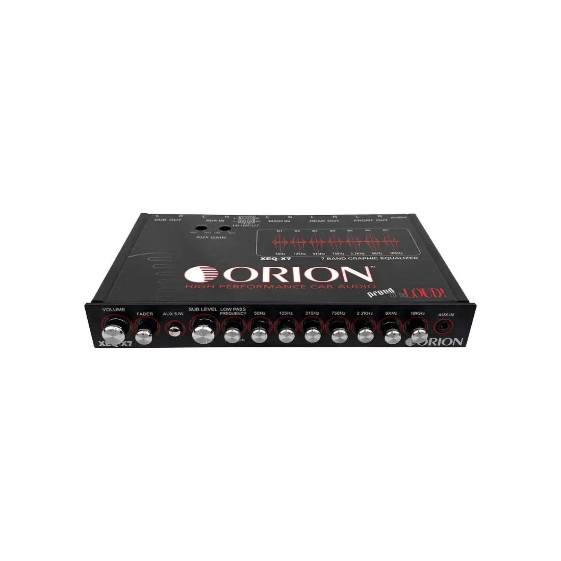 Orion XEQ-X7 7-Band Graphic Equalizer w/ Front AUX Input Orion