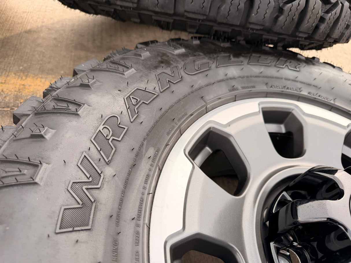 18" Ford F-250 F-350 OEM TREMOR rims wheels 10482 tires 35" DURATRAC A/T Texas Truck Tire