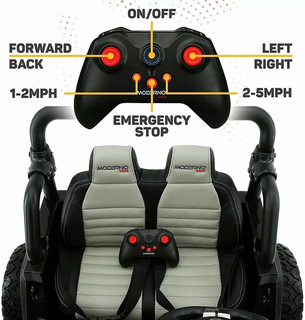 2023 12V Children's Jeep Dual-Seater Ride On Kids Vehicle Truck with Remote Control, 3 Gears, Melodies.