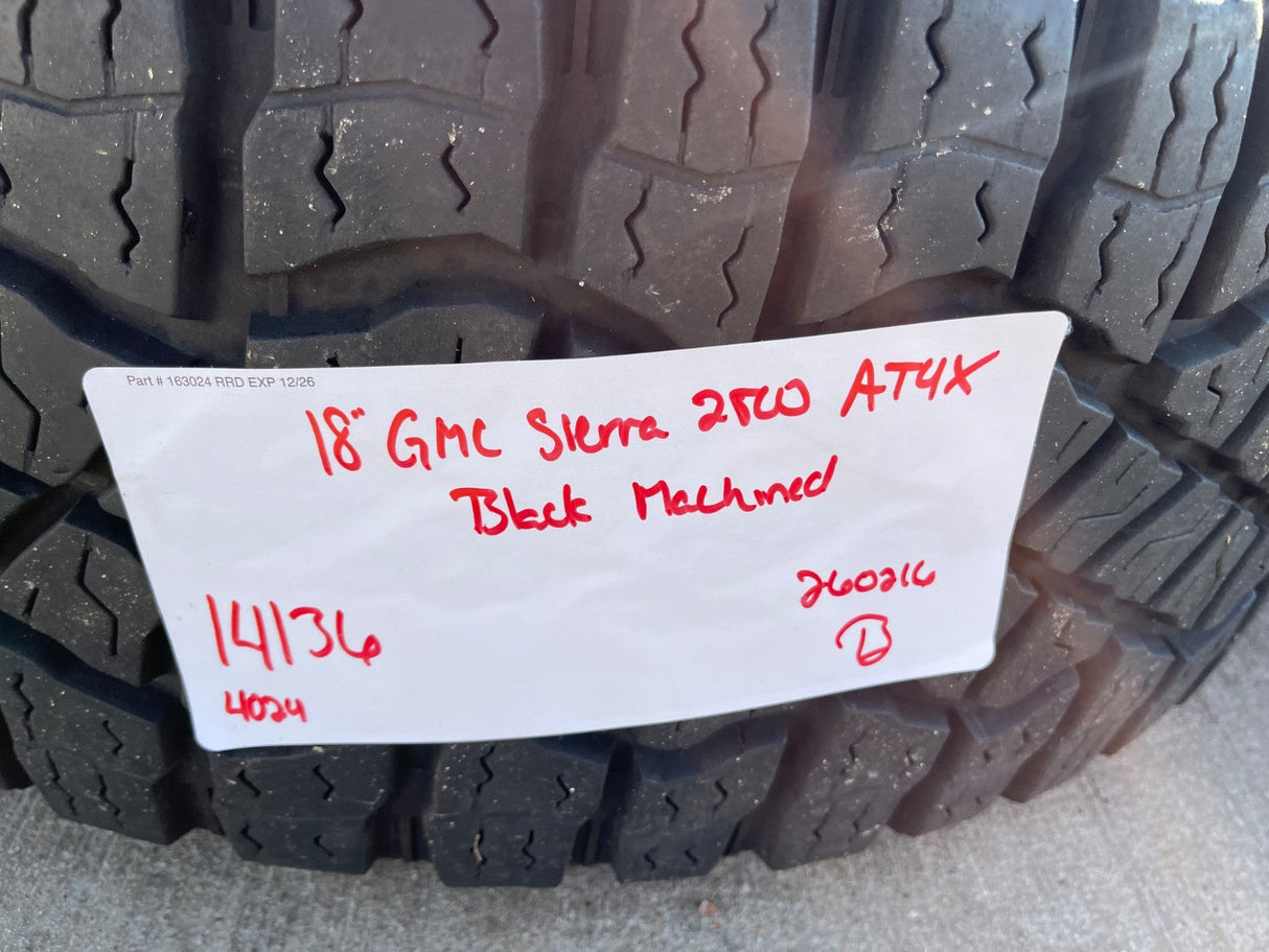 18" GMC Sierra AT4X Chevy Trail Boss 2500 OEM 14136 wheels rims GOODYEAR 35" Texas Truck Tire