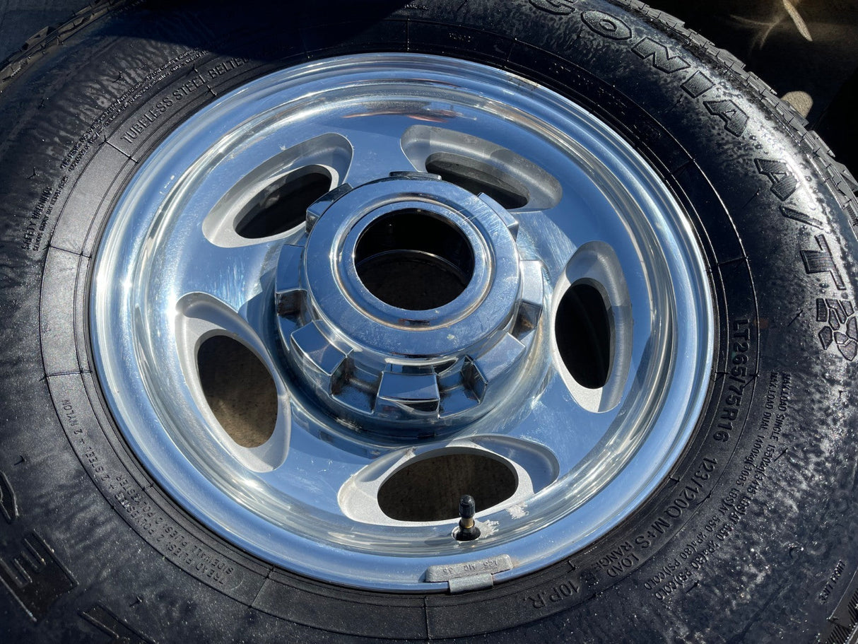 16" Ford F-250 F-350 Excursion OEM 3408 polished wheels rims tires Texas Truck Tire