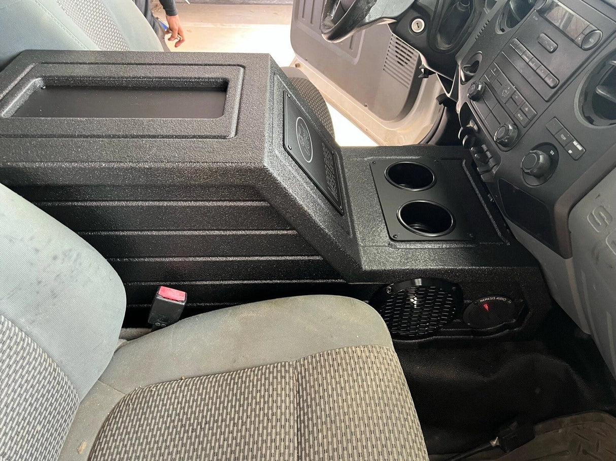 Center Console Enclosure Box Ford F-250 2008-2016 Ported 12" Mega Bass