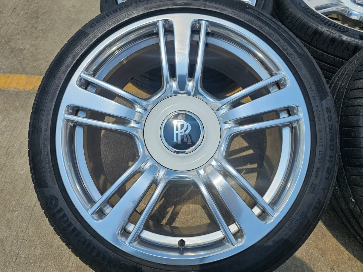 21" Rolls Royce Wraith Ghost Dawn OEM wheels rims tires 5x120 CONTINENTAL Texas Truck Tire