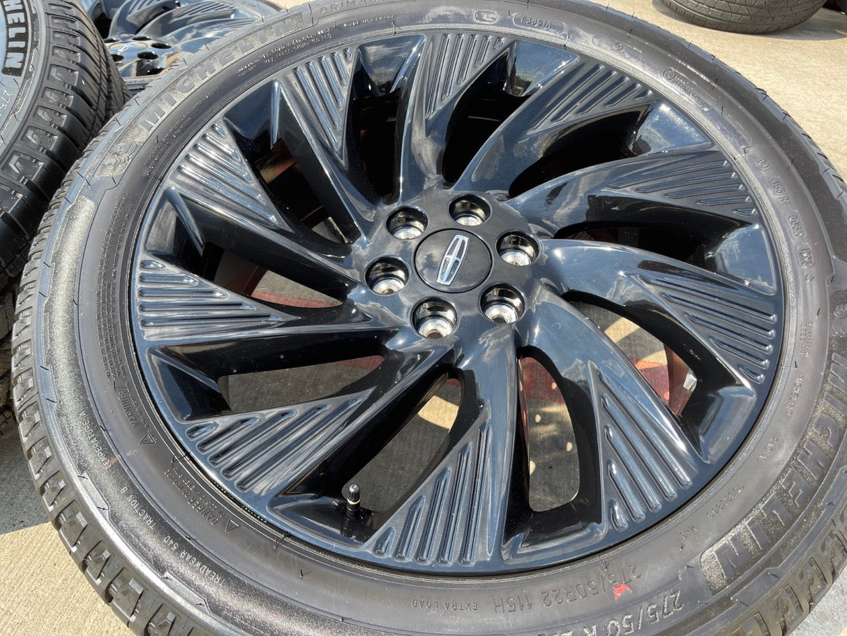 22" Lincoln Navigator OEM 10665 rims wheels BLACK LABEL 2025 2026 MICHELIN NEW Texas Truck Tire