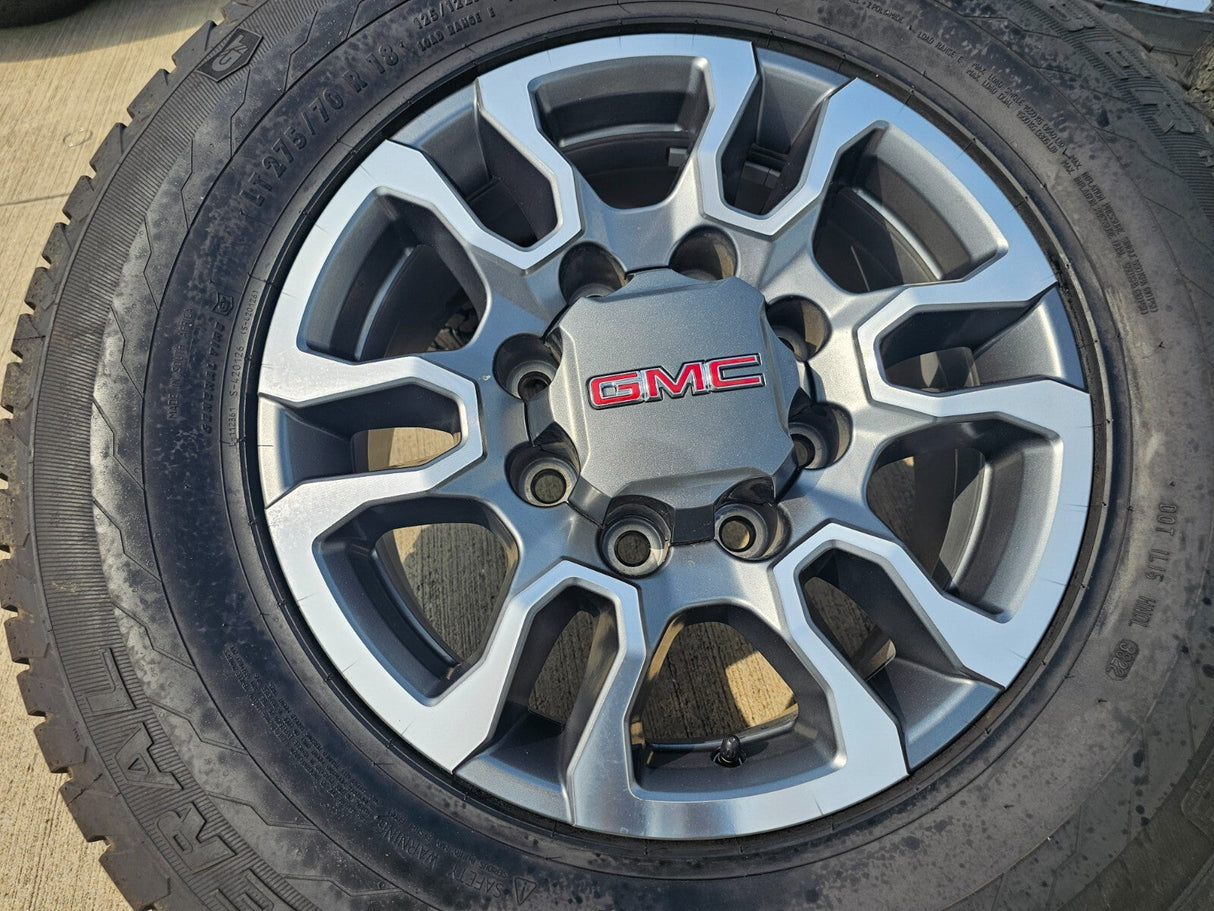 18" GMC Sierra AT4X Chevy Silverado 2500 3500 OEM 5949 wheels rims GENERAL Texas Truck Tire