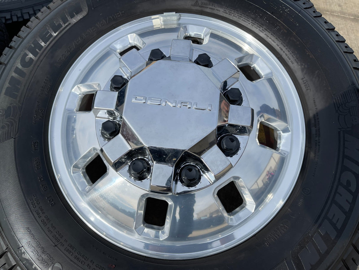 18" GMC Sierra 3500 DENALI Dually rims wheels OEM 8x210 2025 2026 MICHELIN Texas Truck Tire
