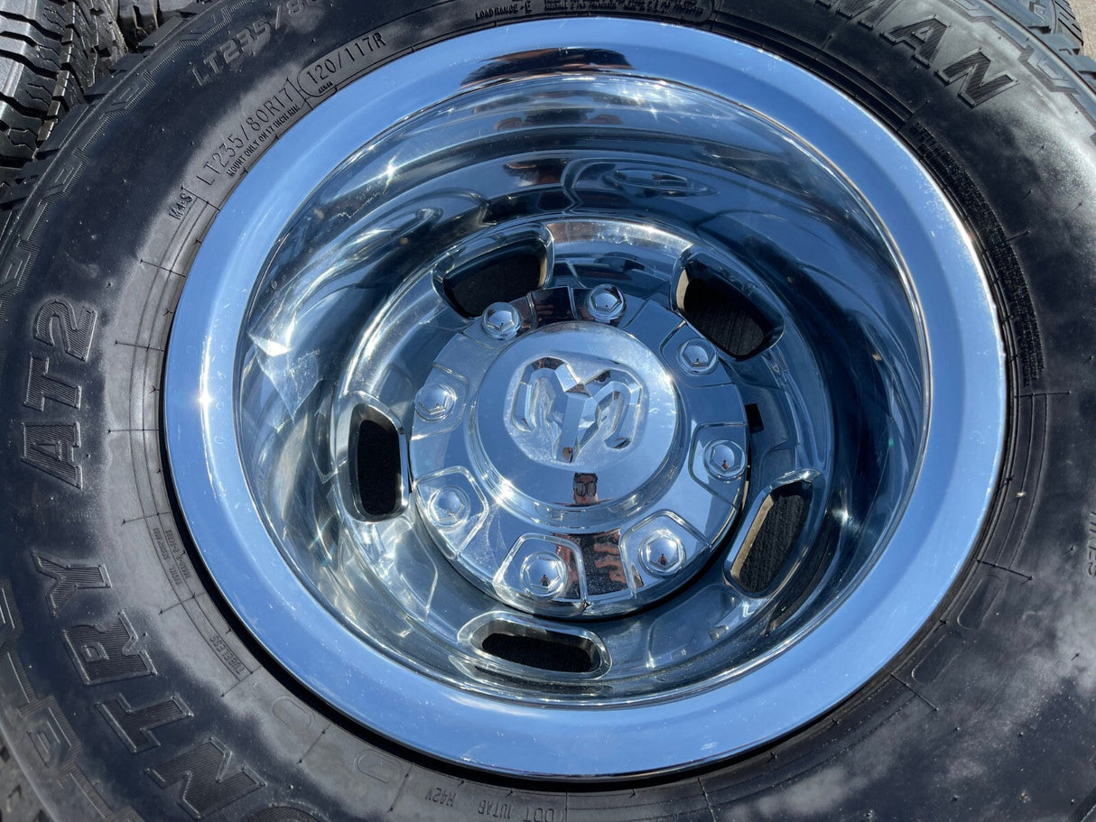 17" Dodge Ram 3500 Dually Laramie 8x200 wheels rims 2703 2704 OEM tires IRONMAN Texas Truck Tire