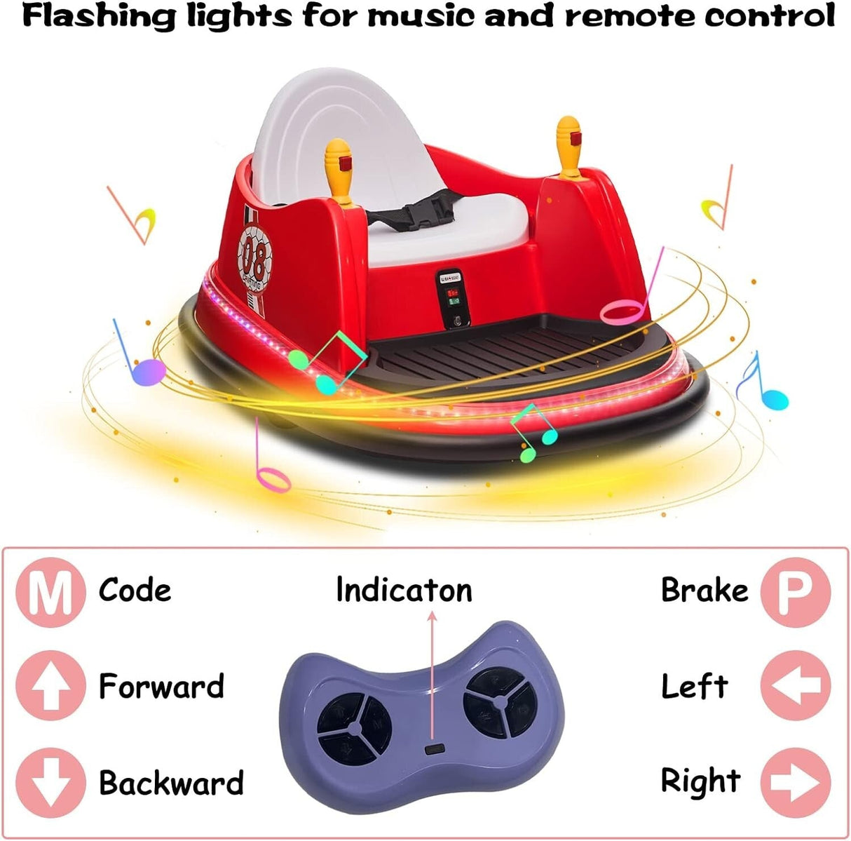 6V Electric Kids Ride-On Bumper Car with 360° Spin and Remote Control - Red Toddler Toy