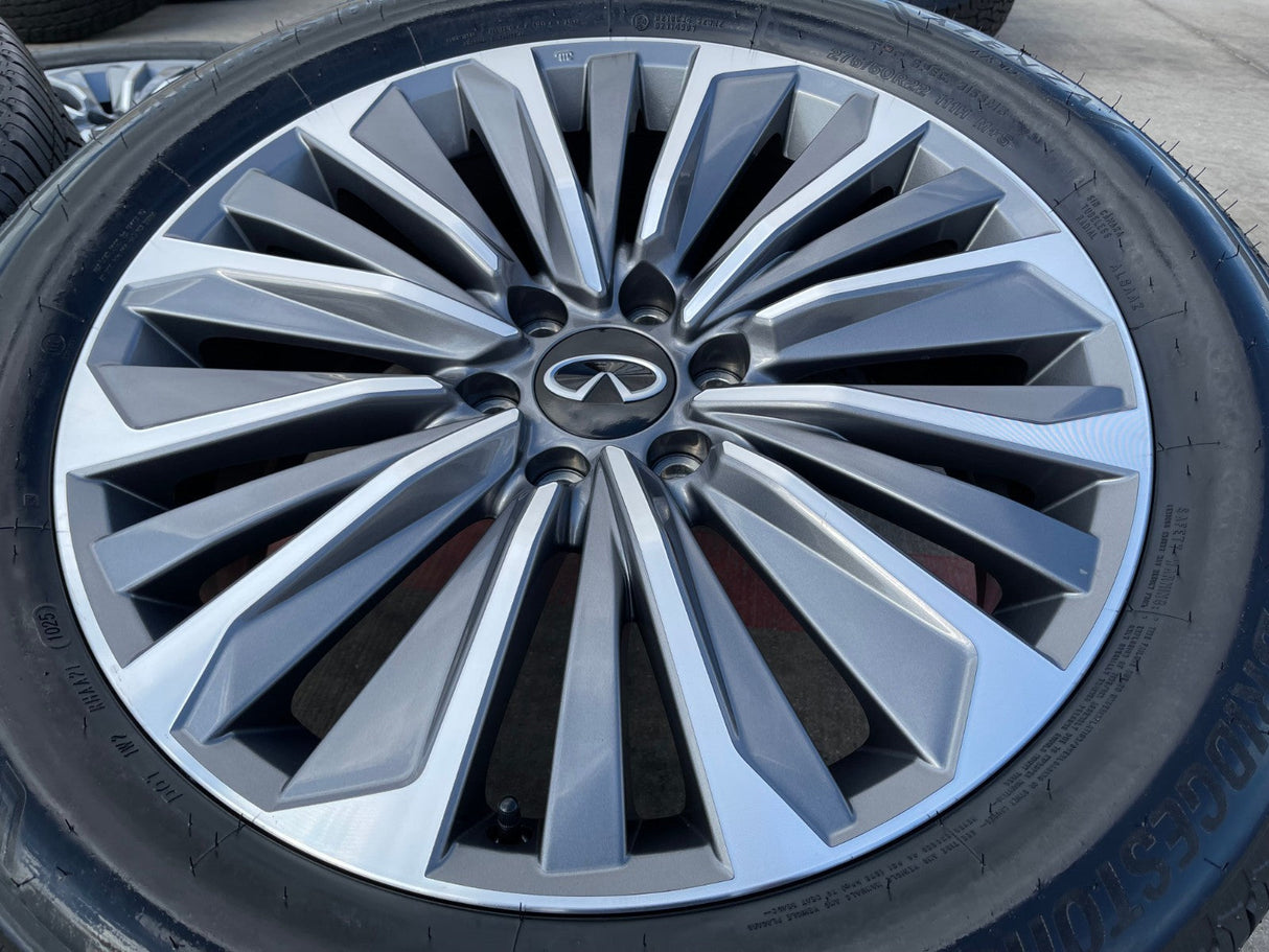 22" Infiniti QX80 QX56 Nissan Titan Armada OEM 94236 wheels rims 2025 2026 NEW Texas Truck Tire
