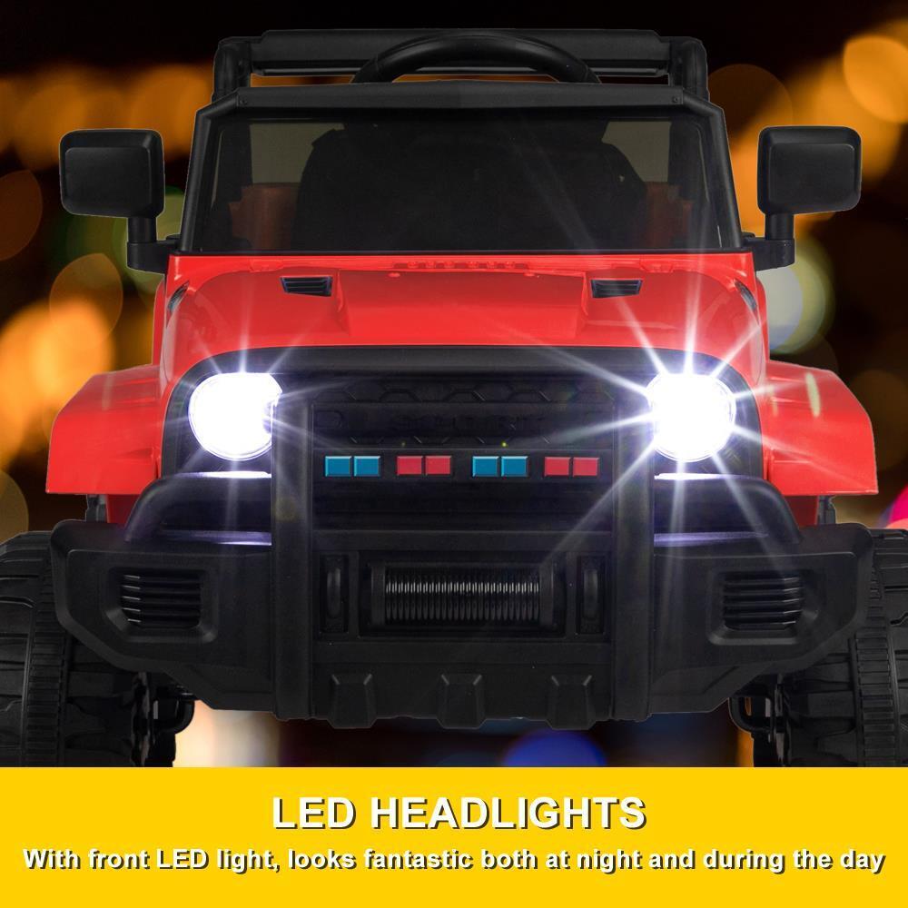 Electric 12V Red Kids Ride-On Truck with 2.4G Remote Control and 3 Speed Modes