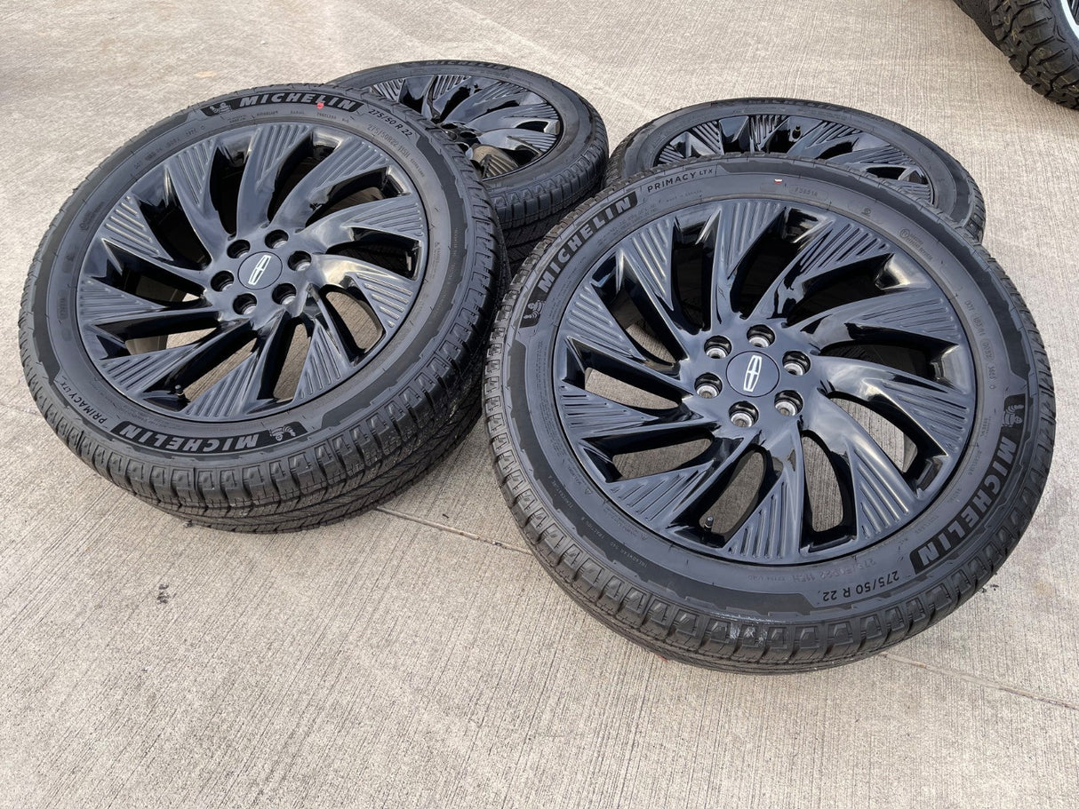 22" Lincoln Navigator OEM 10665 rims wheels BLACK LABEL 2025 2026 MICHELIN NEW Texas Truck Tire