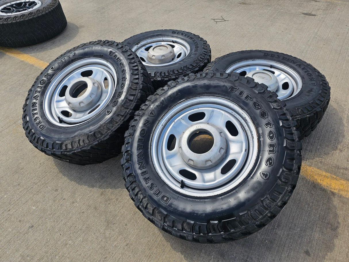 17" Ford F-250 F-350 OEM 3828 wheels rims tires FIRESTONE DESTINATION M/T2 Texas Truck Tire