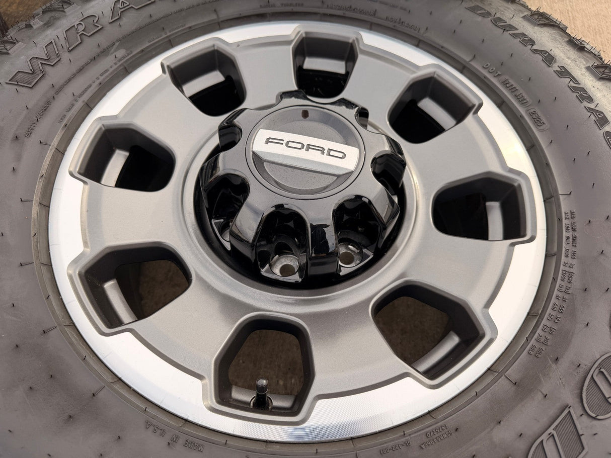 18" Ford F-250 F-350 OEM TREMOR rims wheels 10482 tires 35" DURATRAC A/T Texas Truck Tire