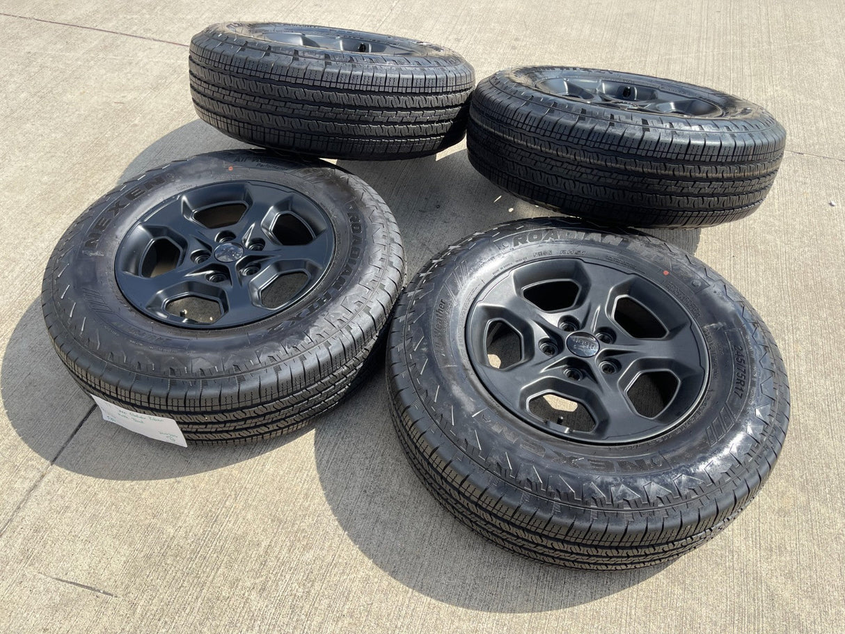 17" Jeep Wrangler Gladiator RUBICON OEM 9236 wheels rims tires NEXEN DISCOUNTED Texas Truck Tire