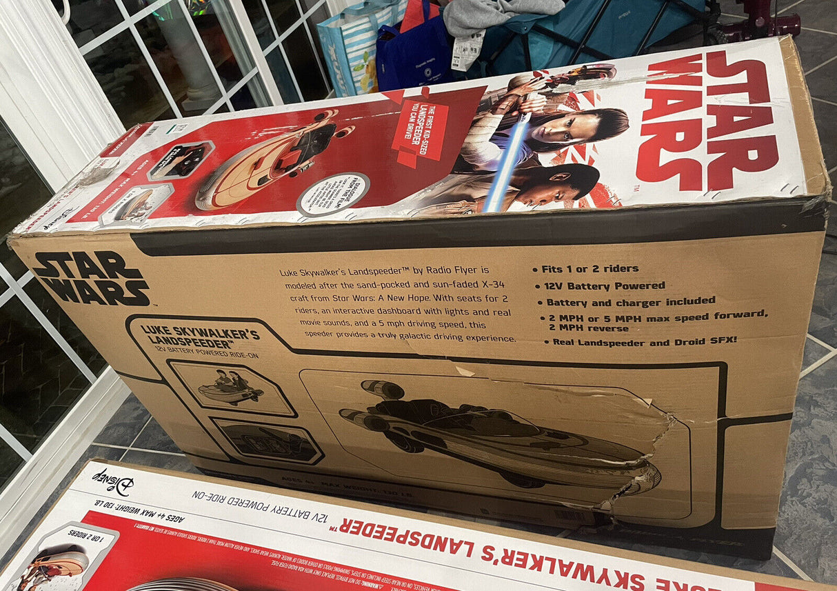 Radio Flyer Star Wars 12V Luke Skywalkers Landspeeder Electric Ride On - Brand New