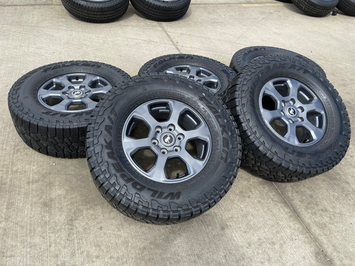 (5) 17" Ford Bronco Big Bend wheels rims 10384 OEM Ranger FALKEN A/T3 33" Texas Truck Tire