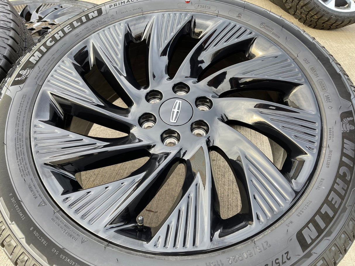 22" Lincoln Navigator OEM 10665 rims wheels BLACK LABEL 2025 2026 MICHELIN NEW Texas Truck Tire