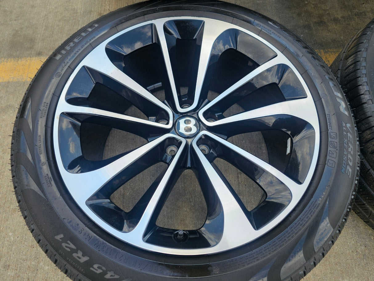 21" Bentley Bentayga OEM wheels rims black Mulliner Continental Flying Spur GT Texas Truck Tire
