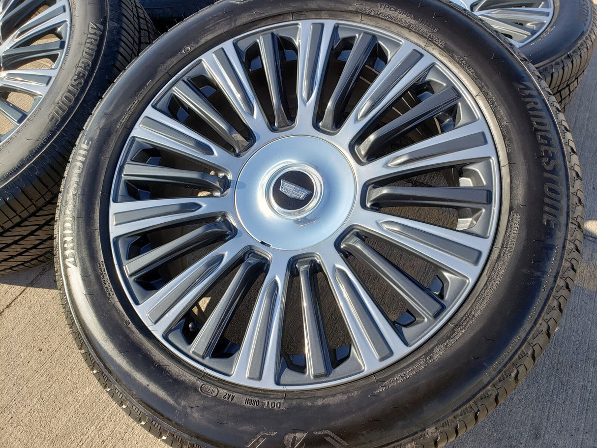 22" Cadillac Escalade Platinum OEM 4876 95167 wheels rims 2021 2022 2023 2024 Texas Truck Tire
