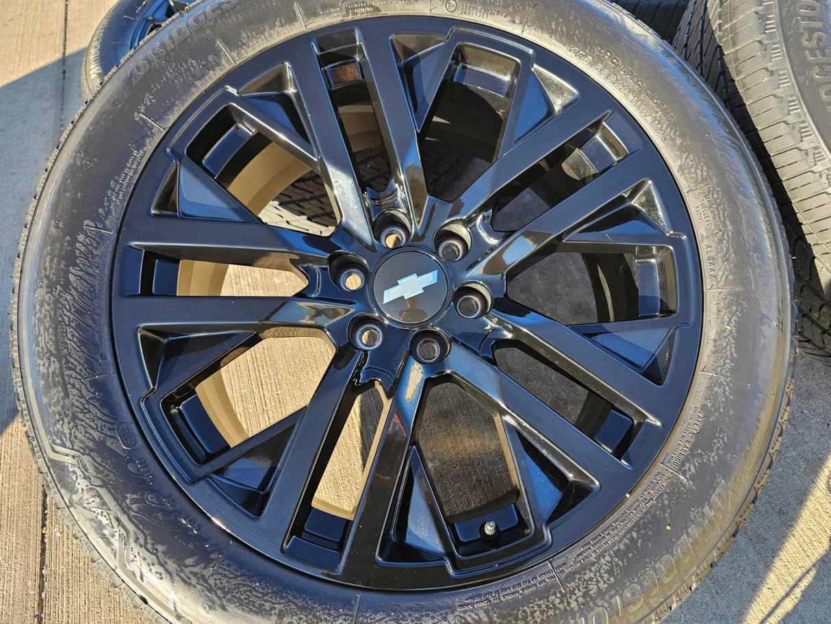 22" GMC Yukon Sierra OEM Chevy Silverado Tahoe 5903 wheels rims 2023 2024 2025 Texas Truck Tire