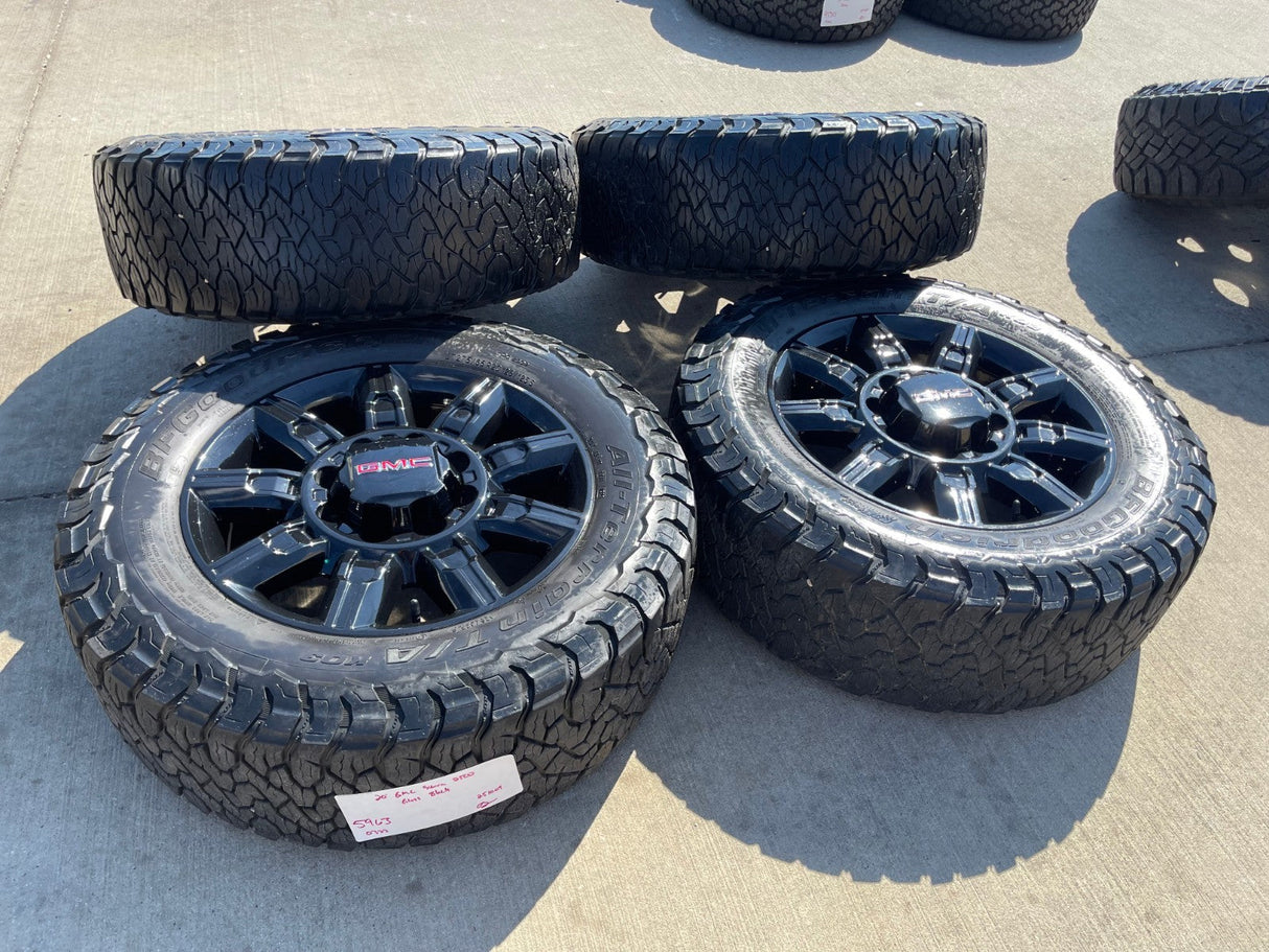 20" GMC Sierra AT4X 2500 3500 OEM 14137 5963 wheels rims Silverado BFG KO3 A/T Texas Truck Tire