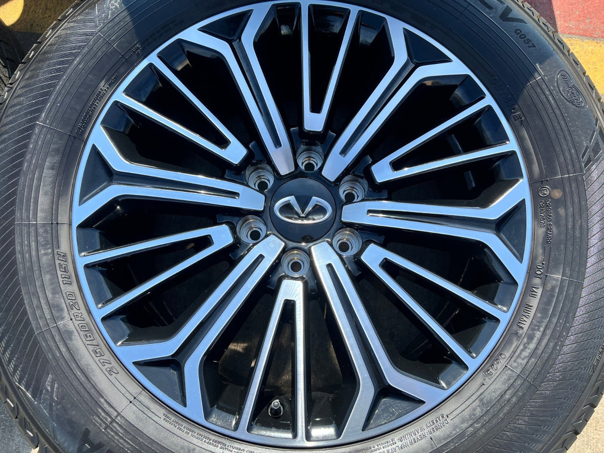 20" Nissan Titan PRO-4X Armada OEM wheels rims tires black 2023 2024 2025 2026 Texas Truck Tire