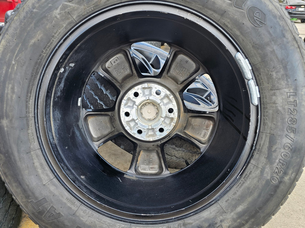 20" Dodge Ram 1500 OEM LIMITED Black 2676 2723 wheels rims FIRESTONE A/T Texas Truck Tire