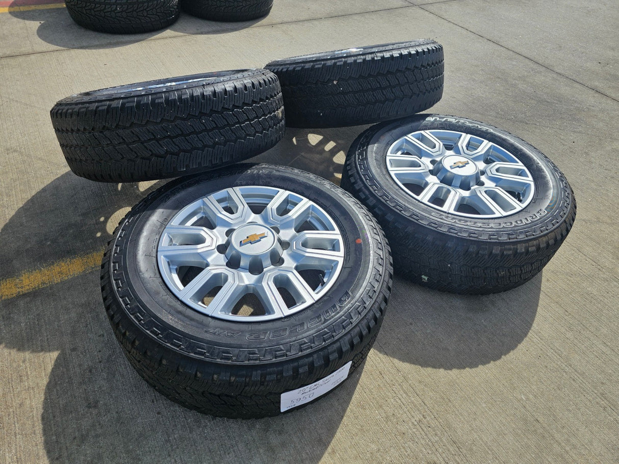 20" GMC Sierra AT4 2500 3500 OEM wheels rims 5950 Silverado BRIDGESTONE DUELER Texas Truck Tire