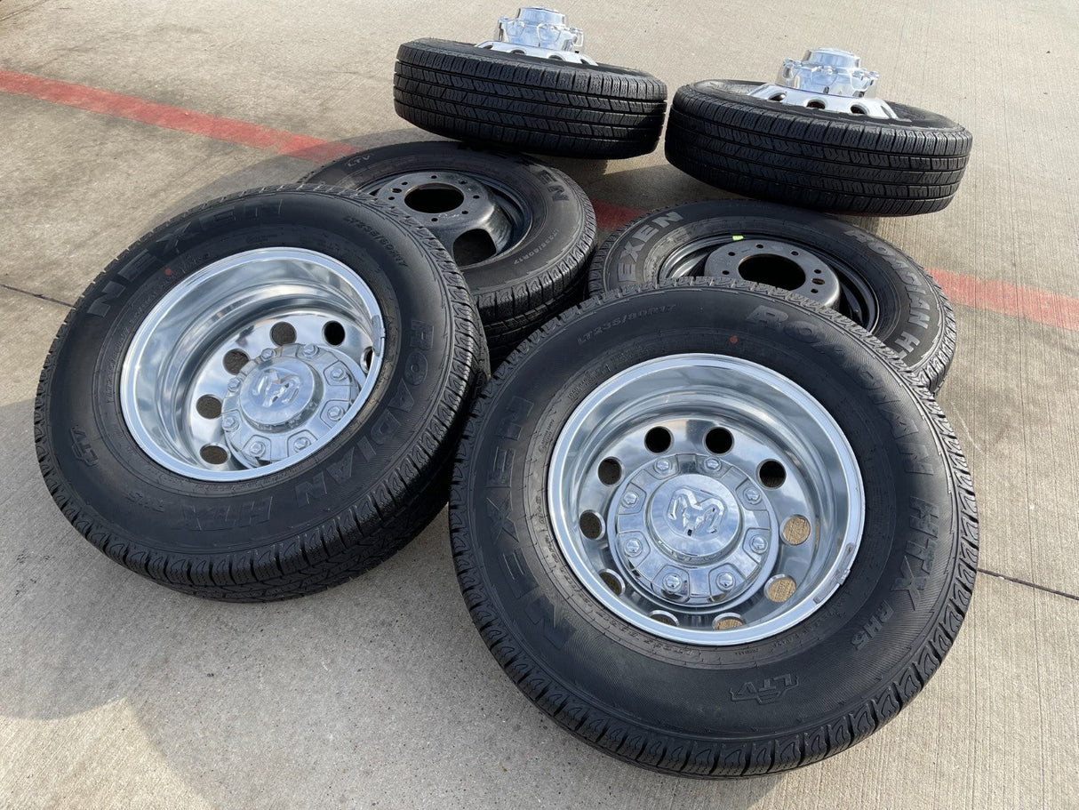 17" Dodge Ram 3500 Dually Laramie 8x200 wheels rims 2701 2702 OEM NEXEN Texas Truck Tire