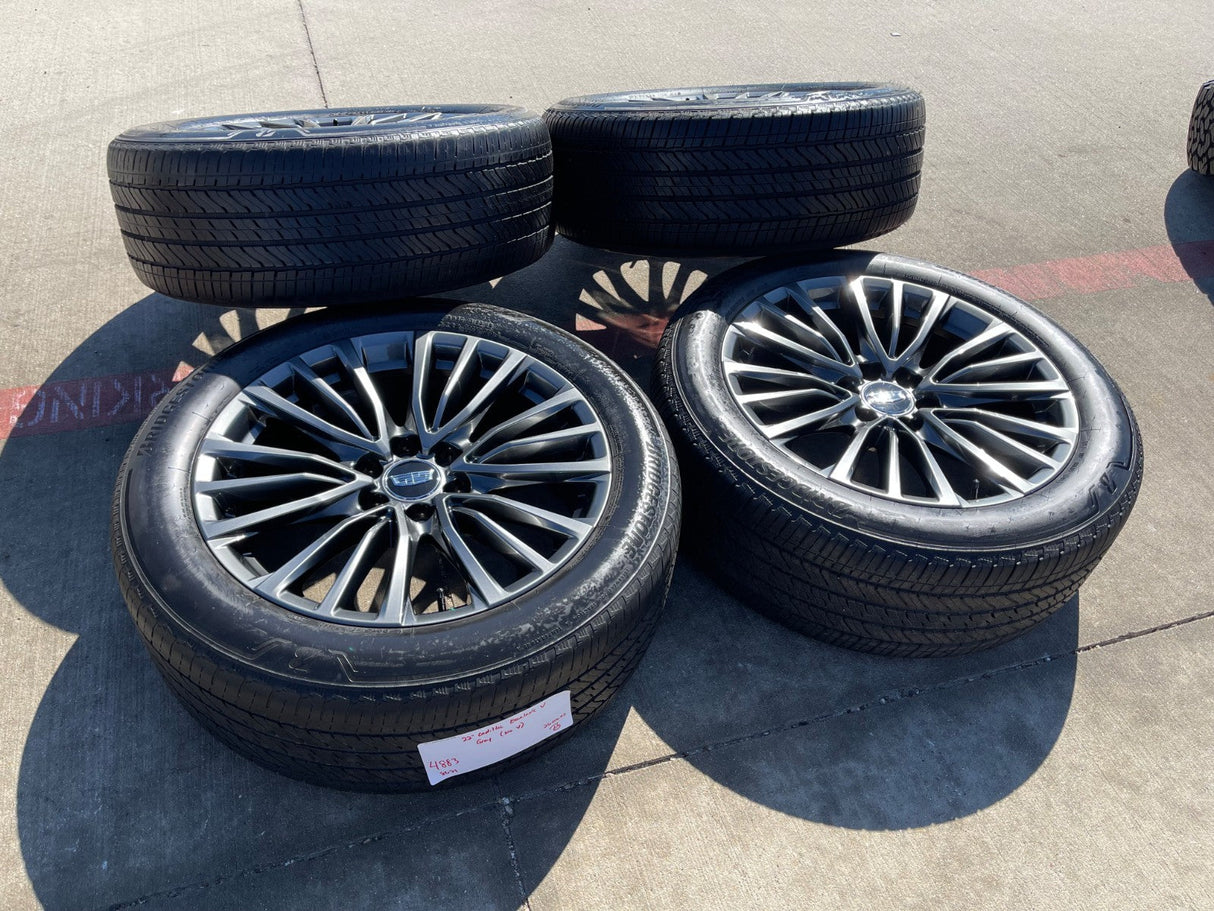 22" Cadillac Escalade V Platinum OEM 4883 95479 wheels rims BRIDGESTONE Texas Truck Tire