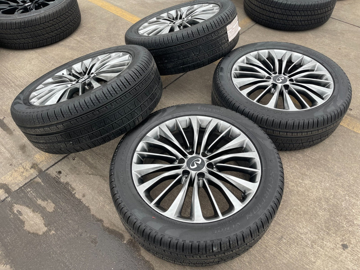 22" Infiniti QX80 QX56 Nissan Titan OEM wheels rims 73807 tires NEW Texas Truck Tire