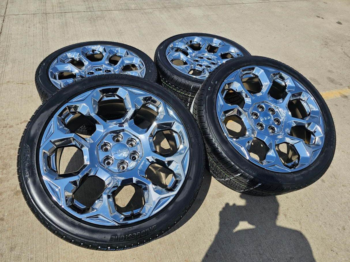 24" GMC Yukon Sierra Tahoe Cadillac Escalade V OEM wheels rims 2025 2026 NEW Texas Truck Tire