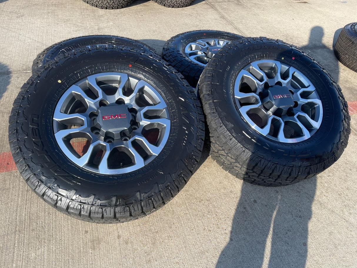 18" GMC Sierra AT4X Chevy Silverado 2500 3500 OEM 5949 wheels rims FALKEN NEW Texas Truck Tire
