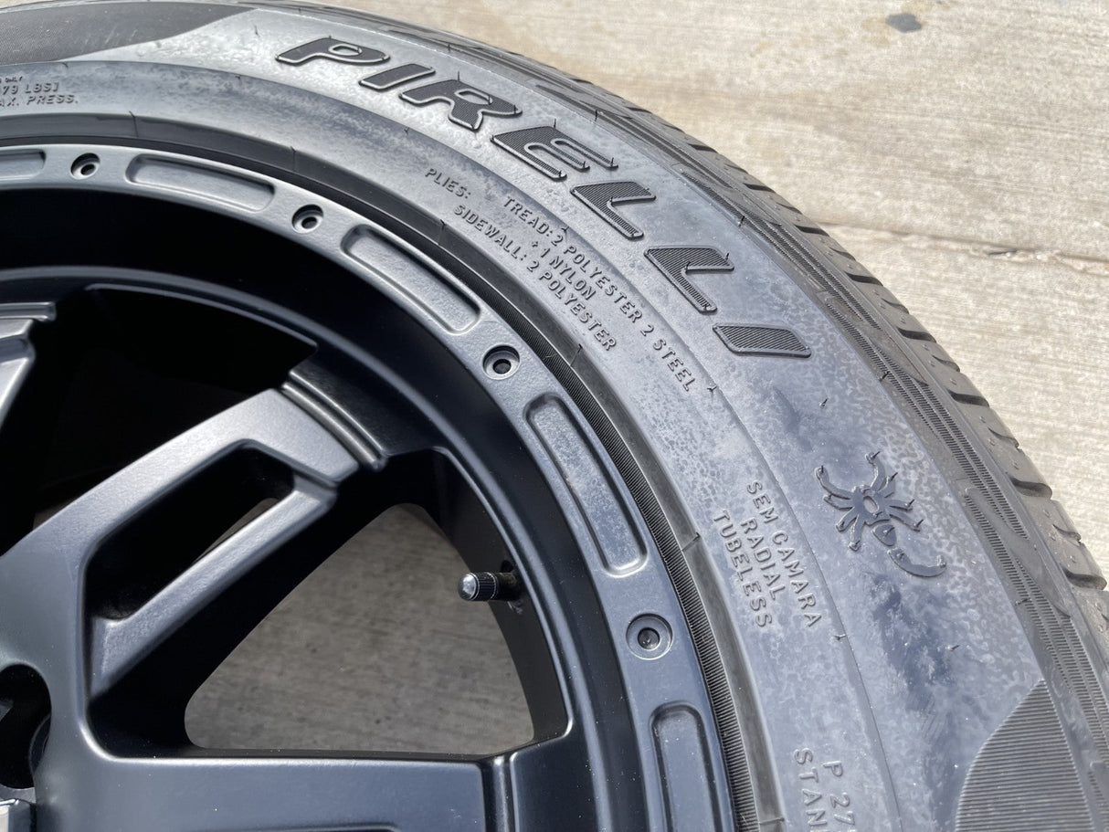 20" Toyota Tundra Sequoia T FORCE TSS TRD OEM black wheels rims 5x150 PIRELLI Texas Truck Tire