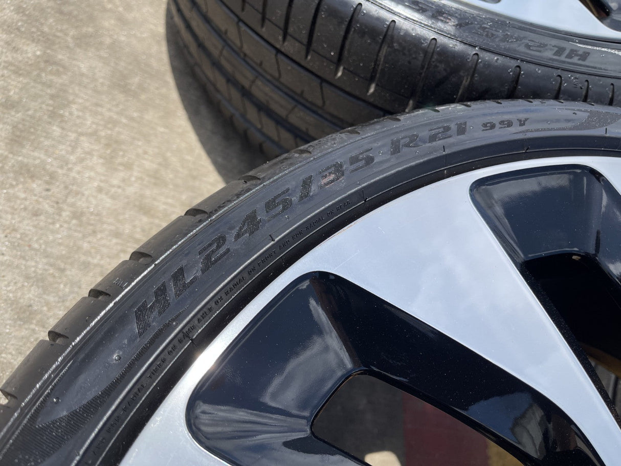 21" Lucid Air Grand Touring OEM 95542 95543 wheels rims black tires DISCOUNTED Texas Truck Tire