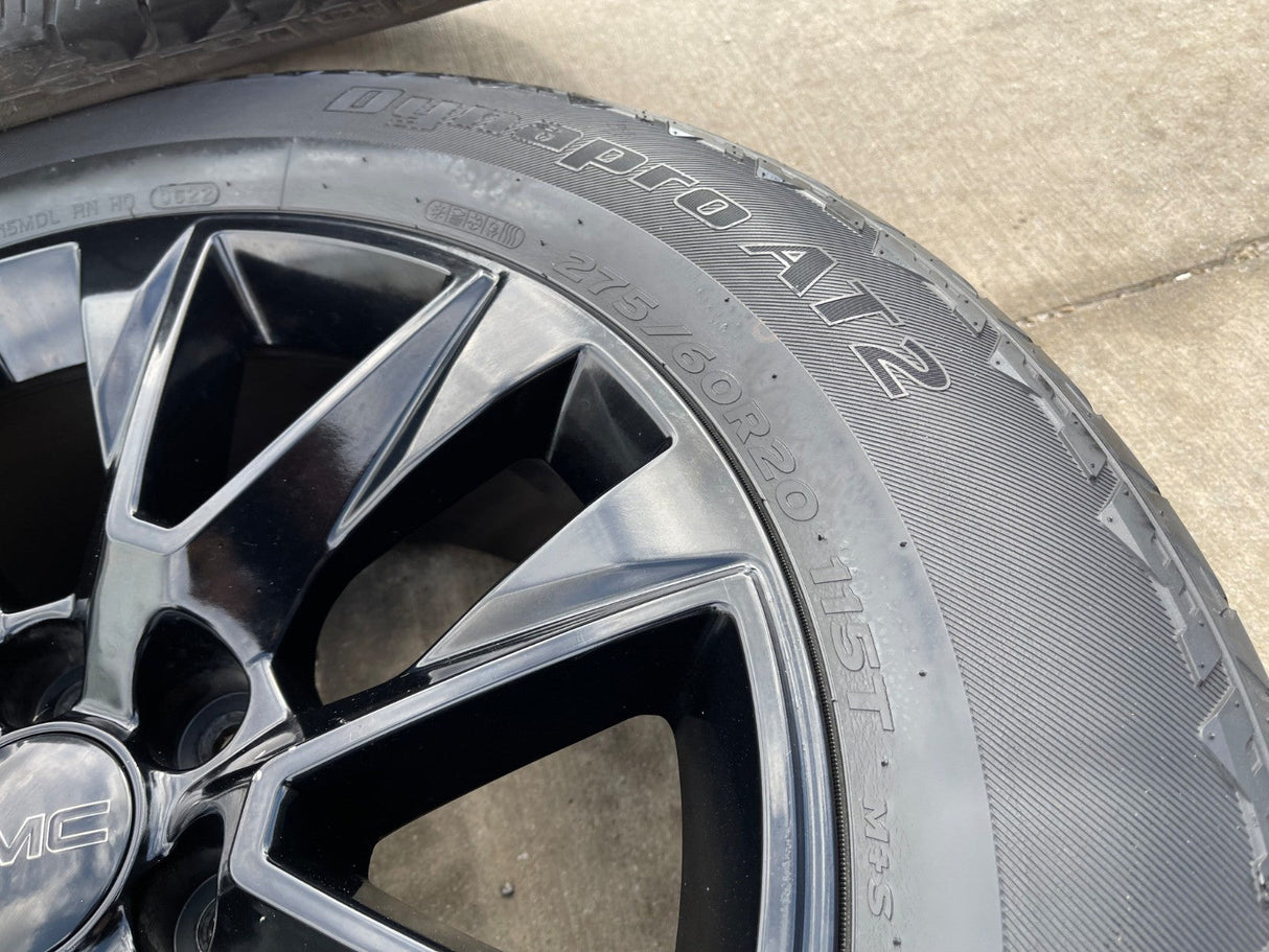 20" Chevy Tahoe Silverado OEM 5919 wheels rims GMC Yukon HANKOOK A/T2 Texas Truck Tire