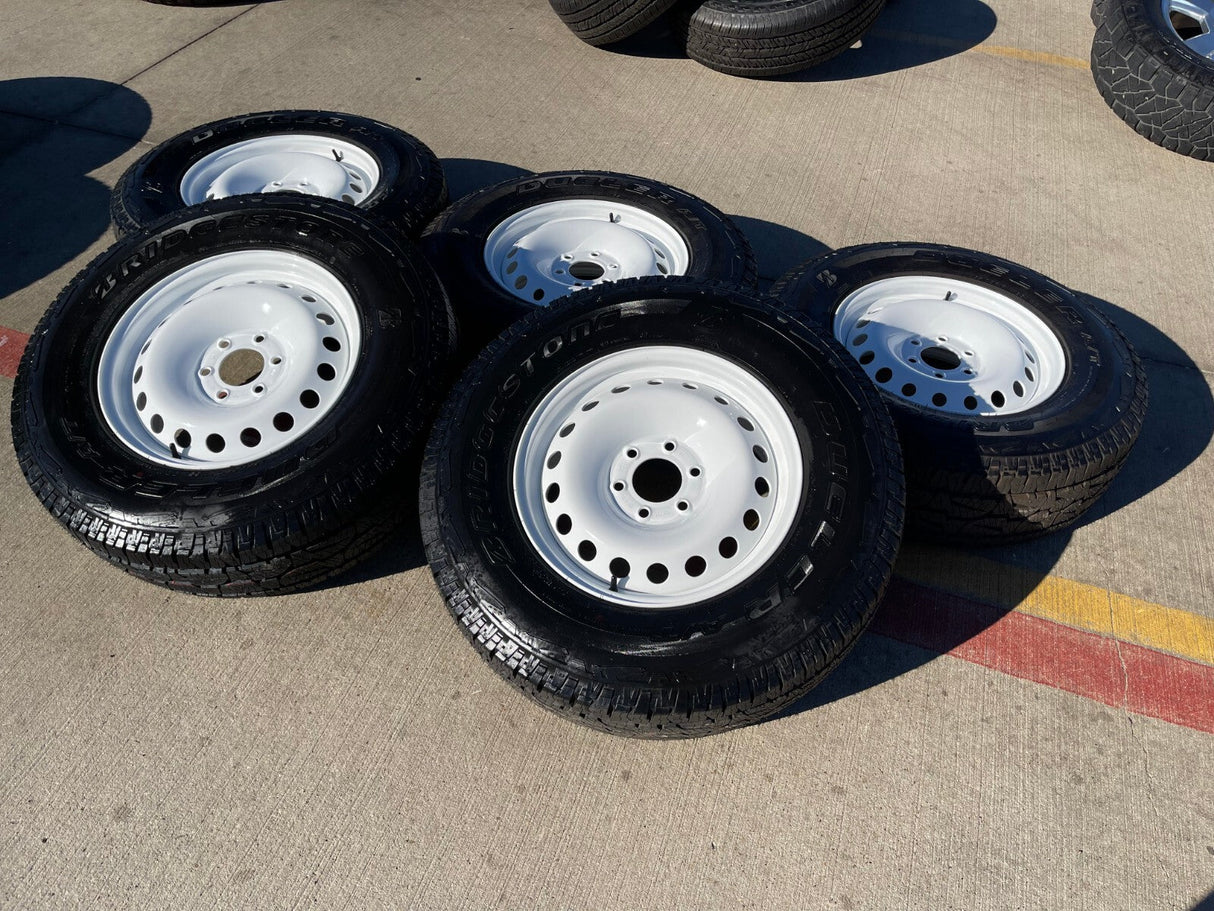17" INEOS Grenadier OEM steel wheels rims WHITE tires 2024 2025 2026 NEW Texas Truck Tire