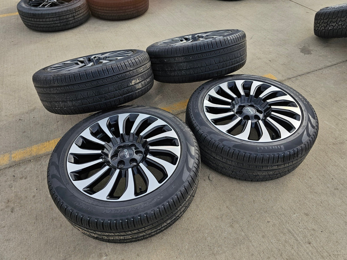 22" Lincoln Navigator OEM rims wheels 10499 95383 Black Label 2023 2024 2025 Texas Truck Tire