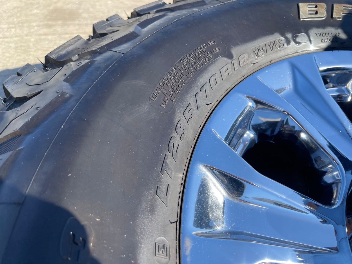 18" Ford F-250 F-350 OEM rims wheels 10097 CHROME tires BFG KO3 A/T Texas Truck Tire