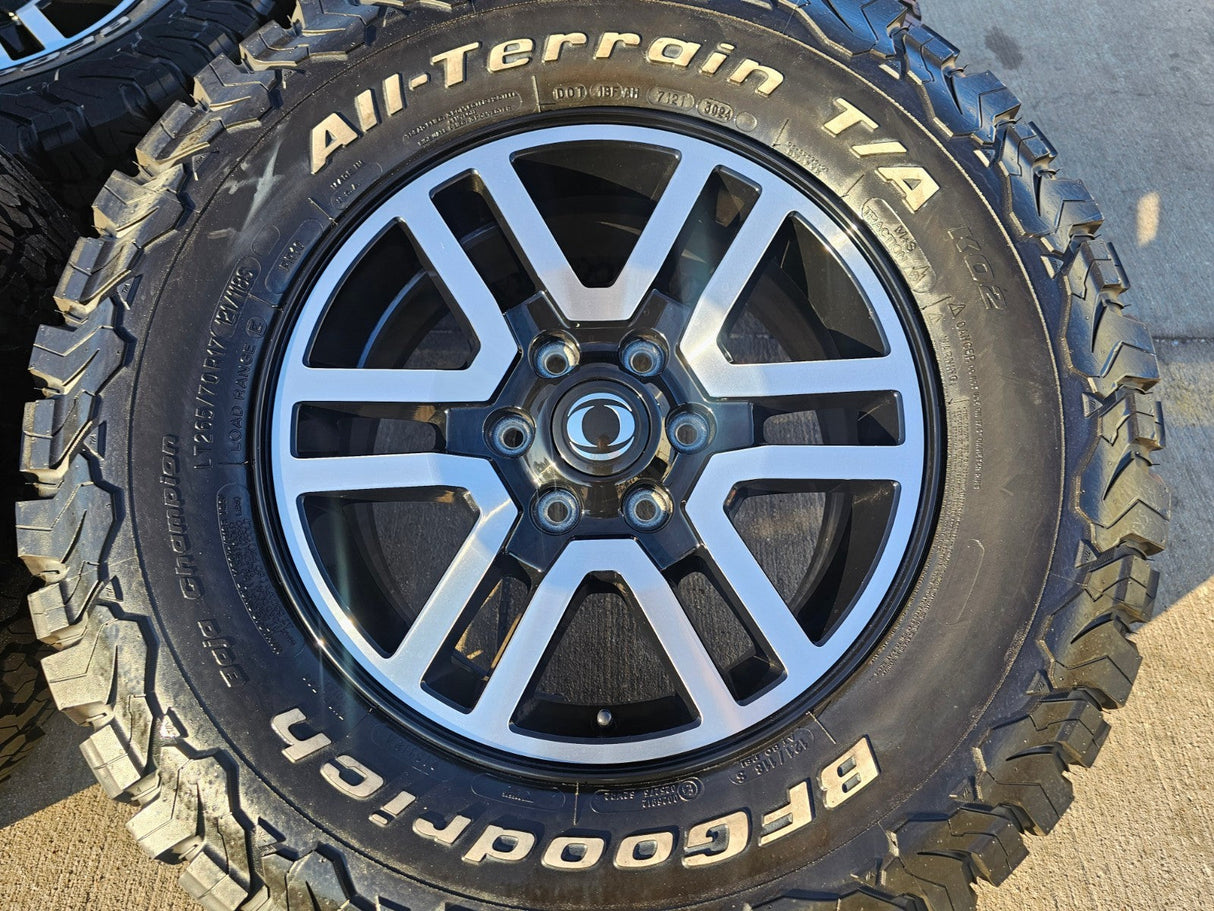 (4) 17" INEOS Grenadier OEM black wheels rims 8775 tires 2024 2025 2026 NEW BFG Texas Truck Tire