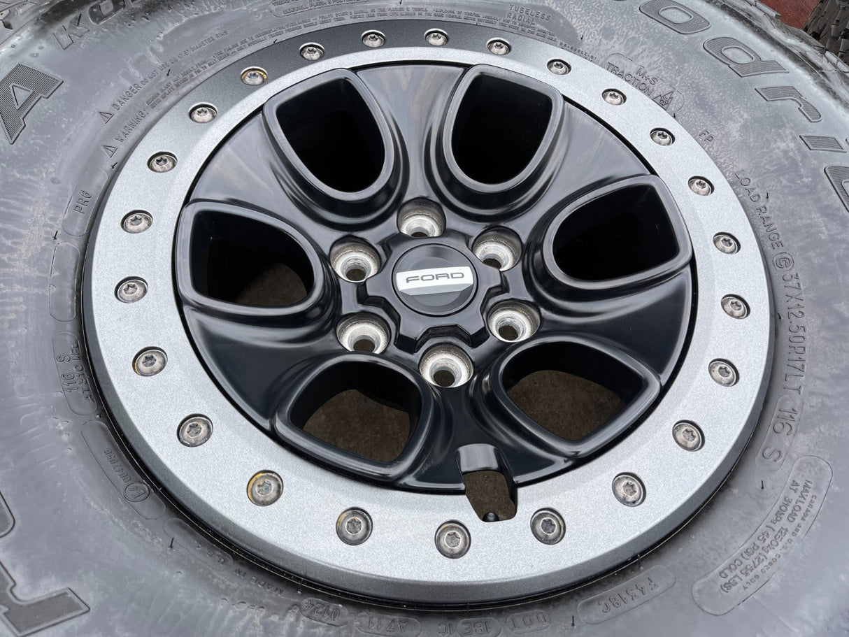 17" Ford F-150 Raptor OEM BEADLOCK rims wheels 10459 95210 BFG KO2 37" tires NEW Texas Truck Tire