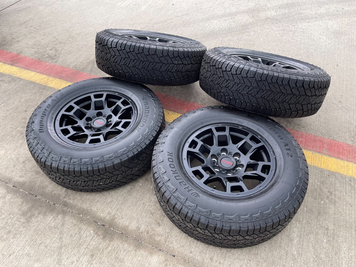 17" Toyota Tacoma 4Runner OEM wheels rims black TRD FJ HANKOOK A/T2 NEW Texas Truck Tire