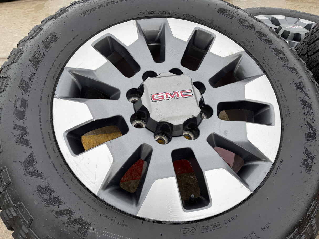 20" GMC Sierra AT4 Chevy Silverado 2500 3500 OEM 5960 5947 wheels rims GOODYEAR Texas Truck Tire