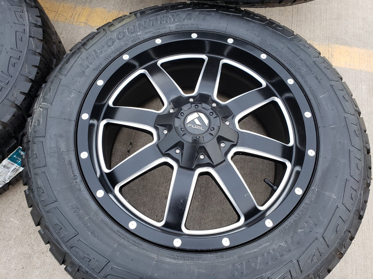 20x9 Fuel Jeep Maverick Wrangler Gladitor wheels rims 33" tires 5x127 5x112 Texas Truck Tire