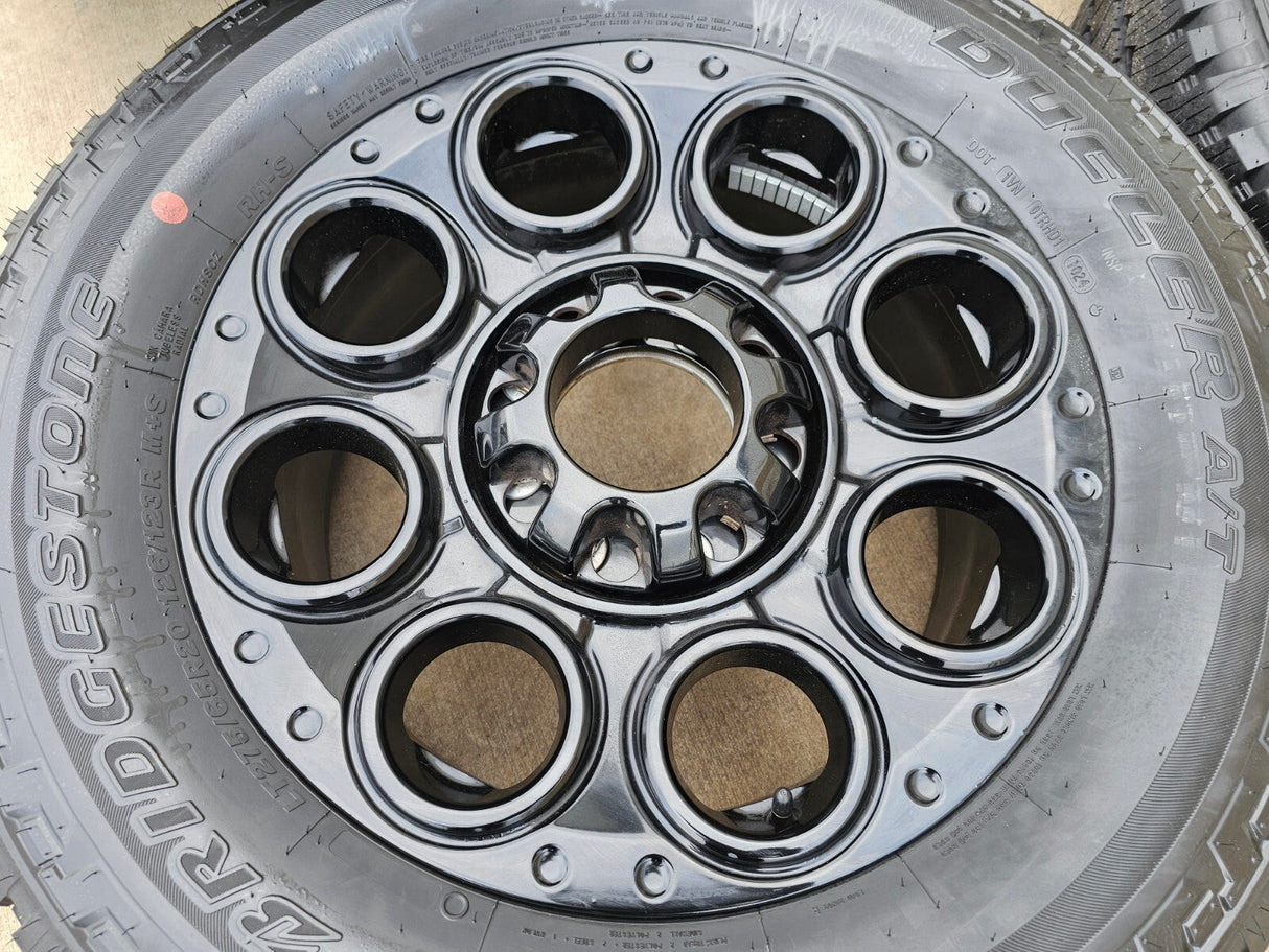 20" Ford F-250 F-350 OEM black LARIAT wheels rims 10299 tires BRIDGESTONE NEW Texas Truck Tire