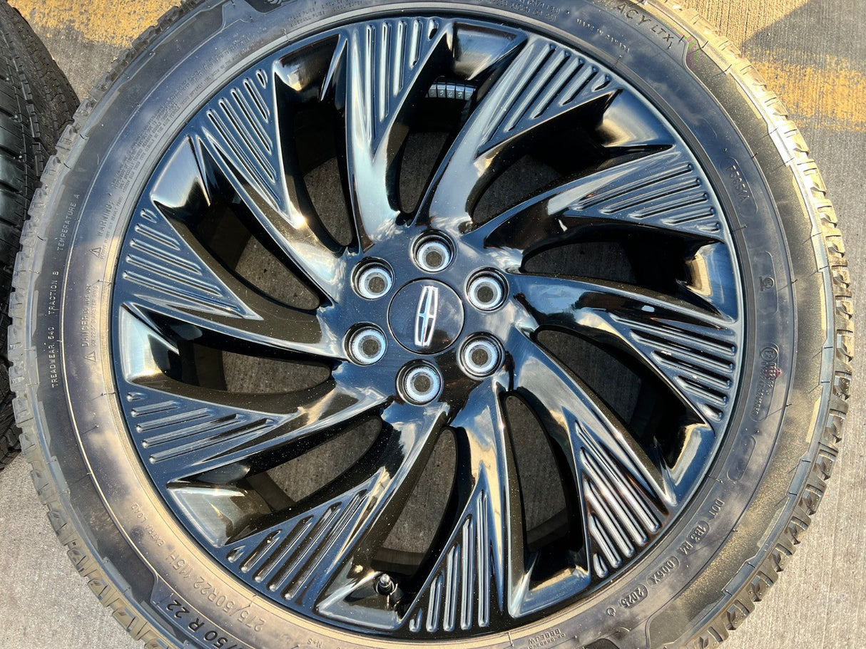 22" Lincoln Navigator OEM 10665 rims wheels BLACK LABEL 2025 2026 NEW Texas Truck Tire