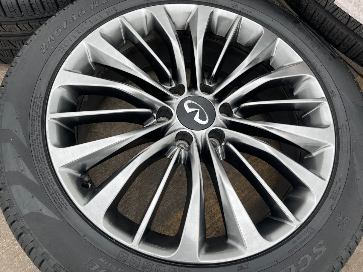22" Infiniti QX80 QX56 Nissan Titan OEM wheels rims 73807 tires NEW Texas Truck Tire
