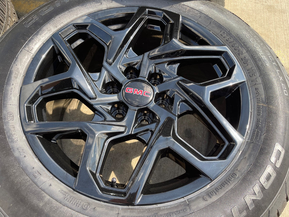 20" GMC Sierra Yukon AT4 Tahoe Silverado 95369 OEM wheels rims CONTINENTAL NEW Texas Truck Tire